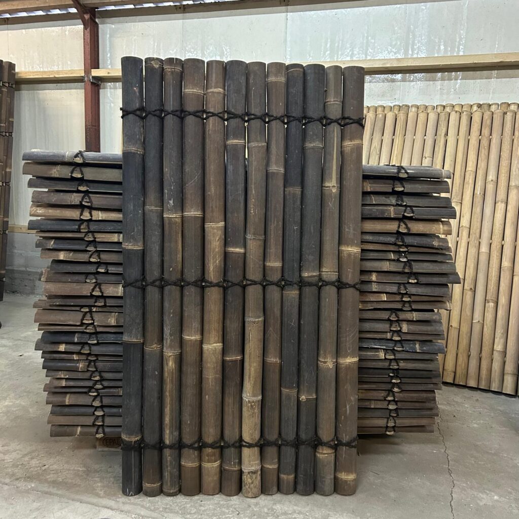 Outlet - Bamboe schutting halfrond – 100 x 180 cm – Donker – Eviro Bamboe