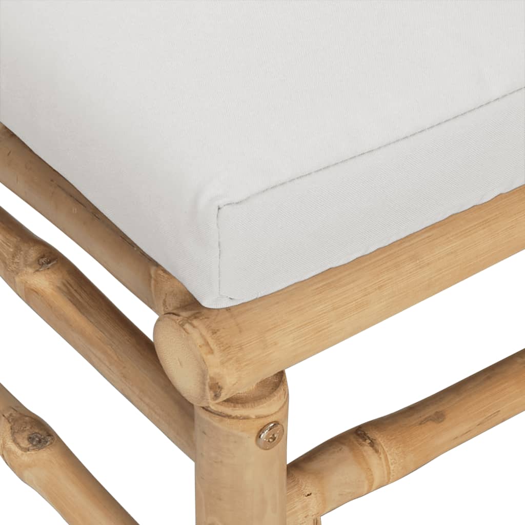 Bamboe loungeset Large (9-delig) - 7 zitplaatsen - Lichtgrijze kussens