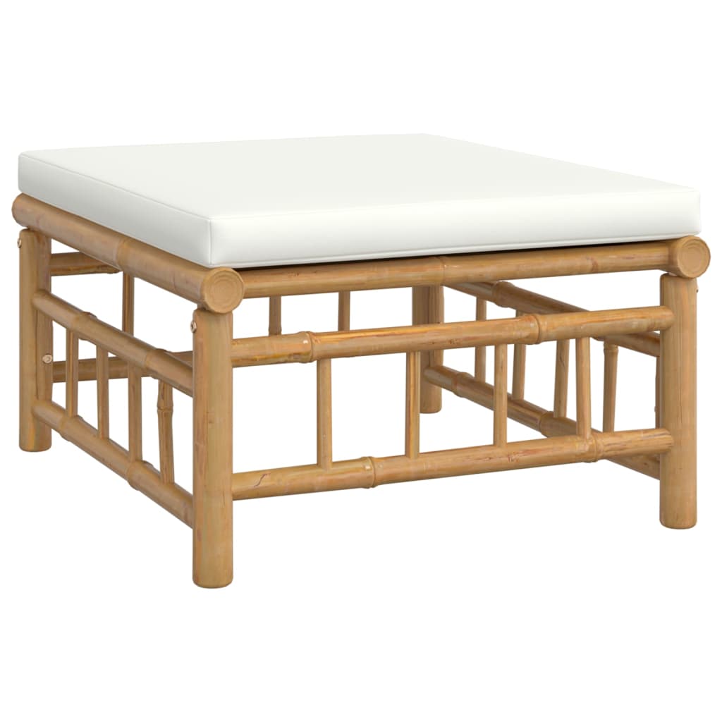 Bamboe loungeset Large (9-delig) – 7 zitplaatsen – Witte kussens
