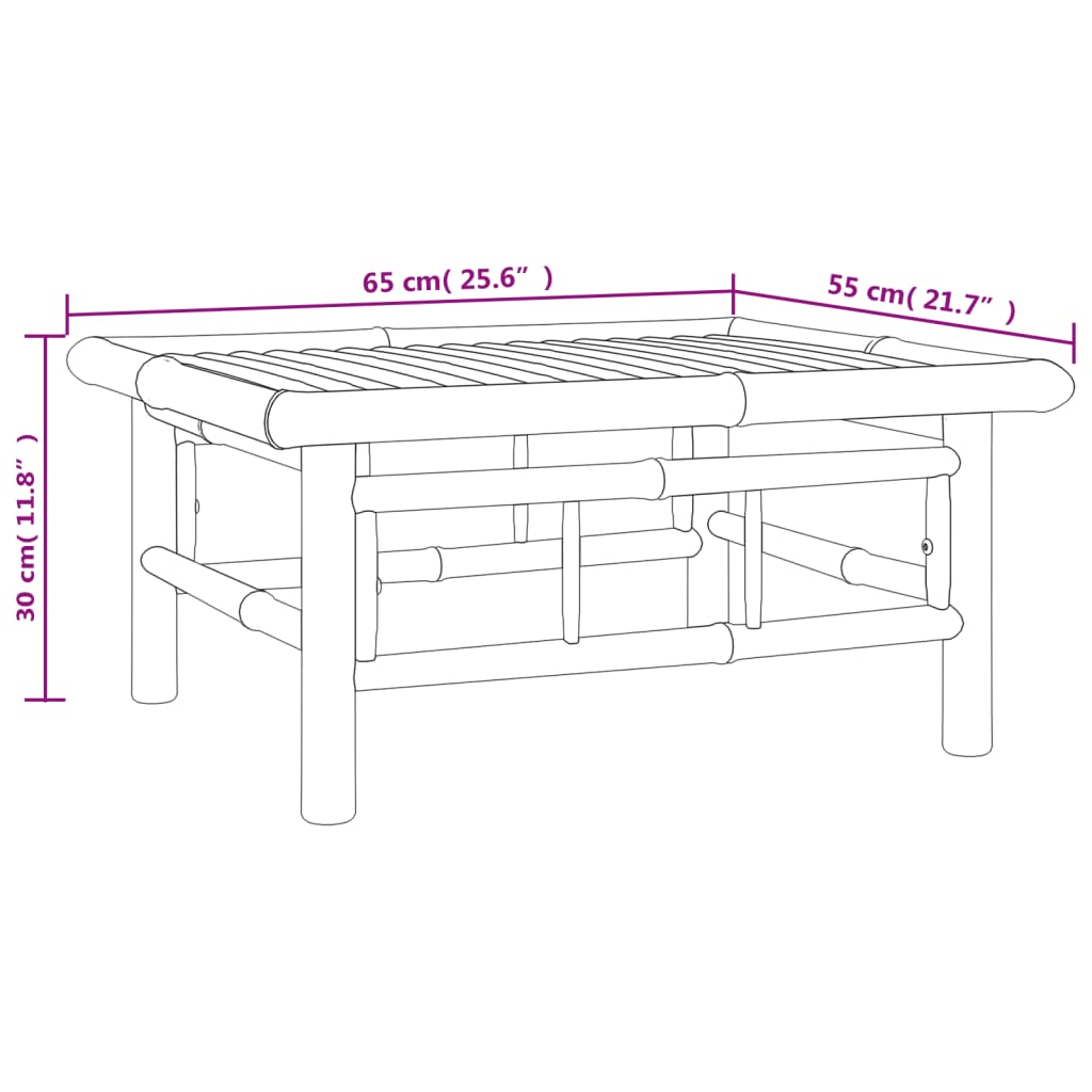 Bamboe loungeset Large (9-delig) – 7 zitplaatsen – Donkergrijze kussens