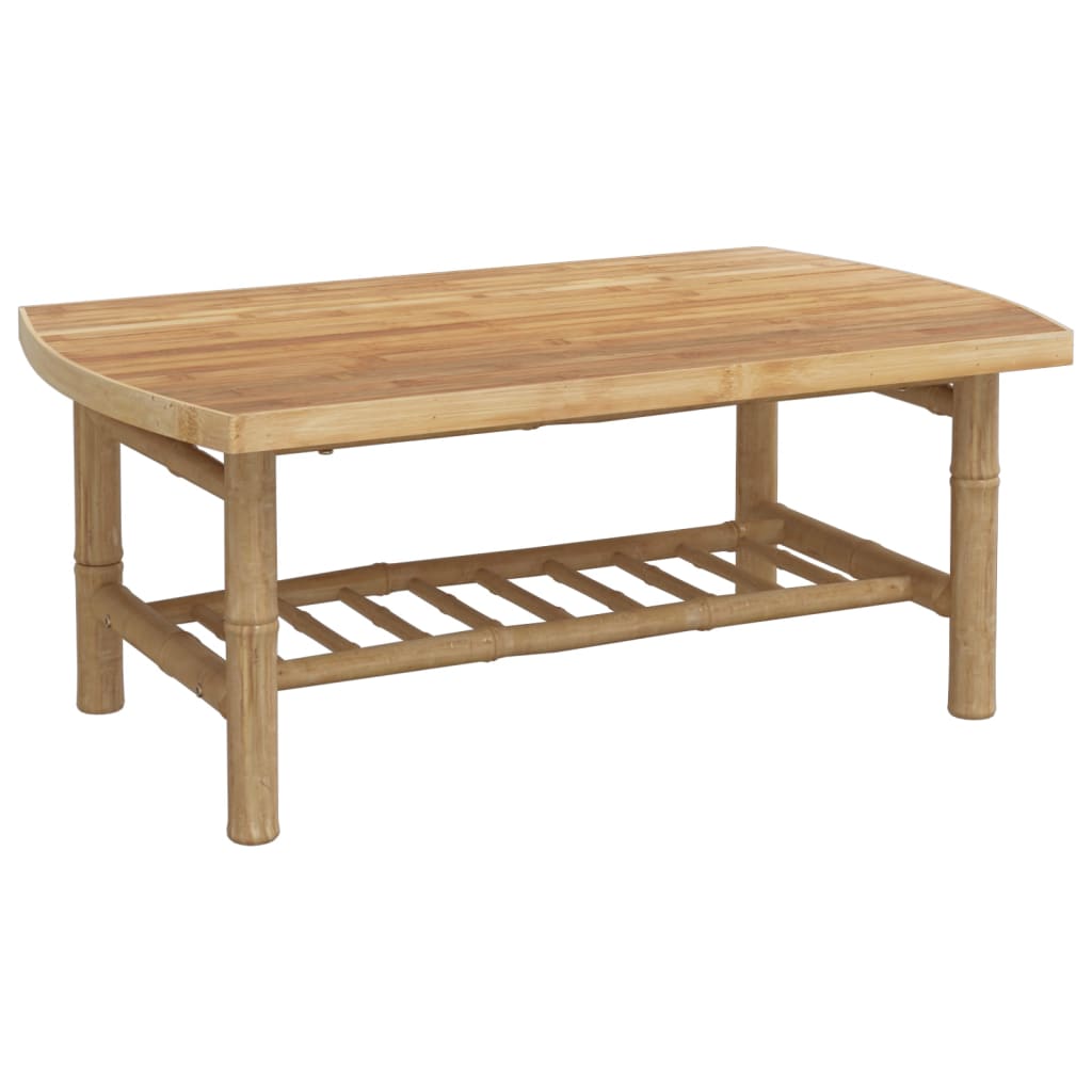 Bamboe loungeset 5-delig – 2x stoel met arm + 2x bank – Donkergrijze kussens