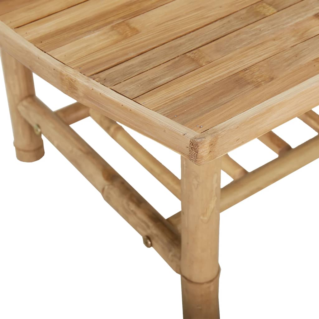 Bamboe loungeset 5-delig – 2x stoel met arm + 2x bank – Donkergrijze kussens