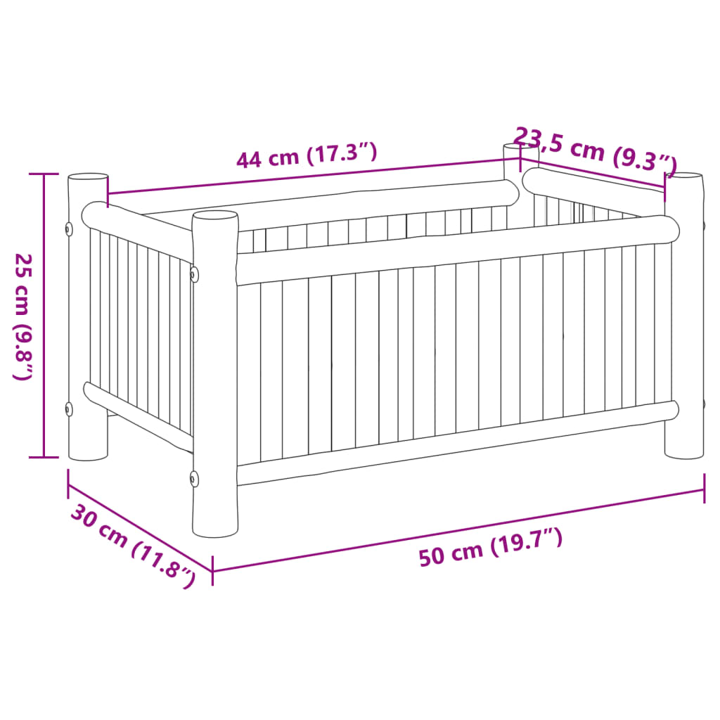 Bamboe plantenbak - 50x30x25 cm