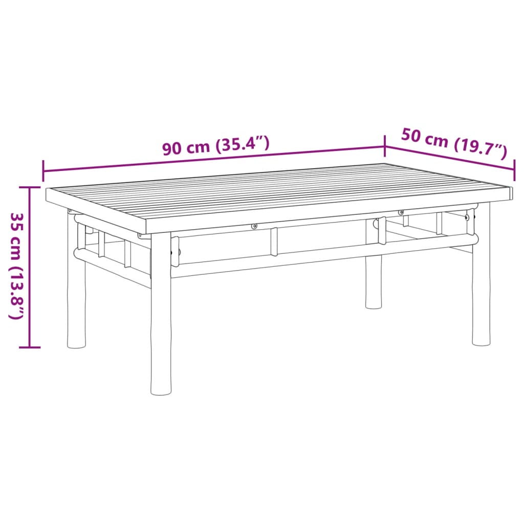 Bamboe salontafel - 90x50x35 cm