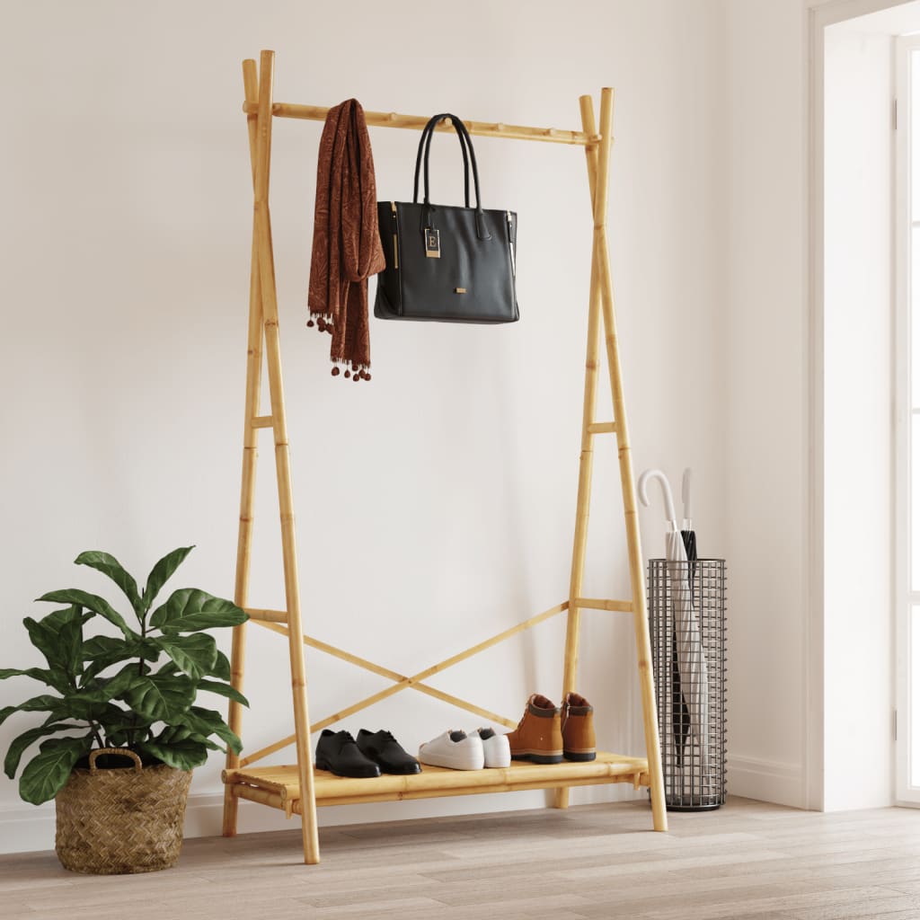 Bamboe kledingrek met schap - 102x50x190 cm