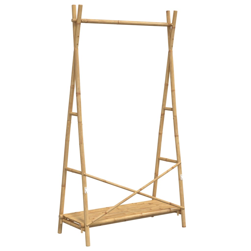 Bamboe kledingrek met schap - 102x50x190 cm