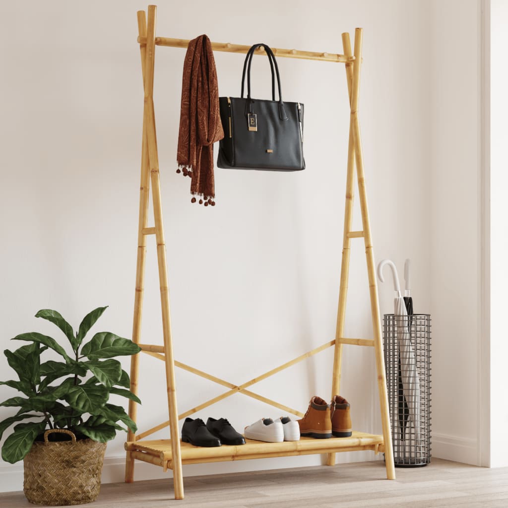 Bamboe kledingrek met schap - 102x50x190 cm