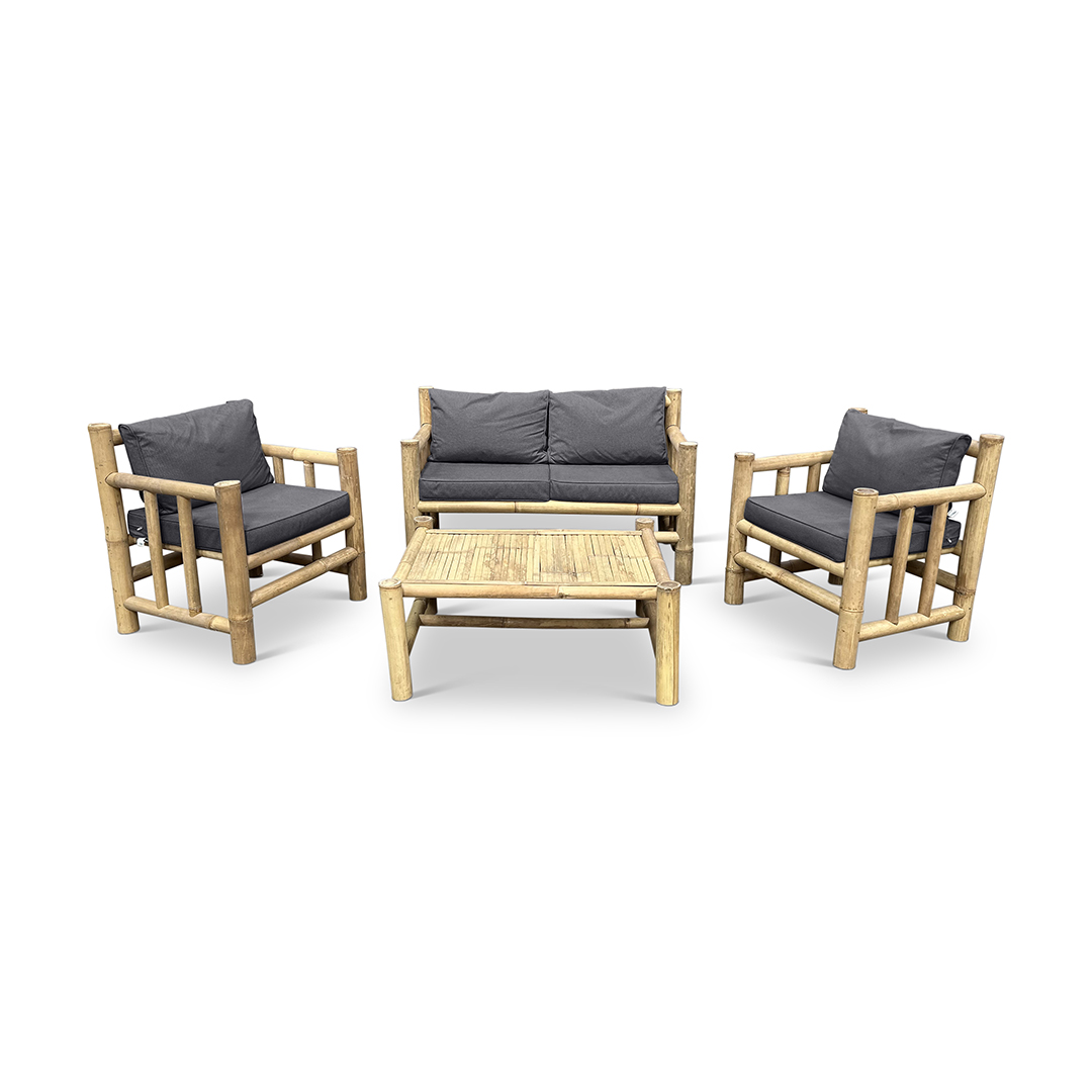 Bamboe tuinset set Eve - Naturel / Donkergrijs - Eviro Bamboe