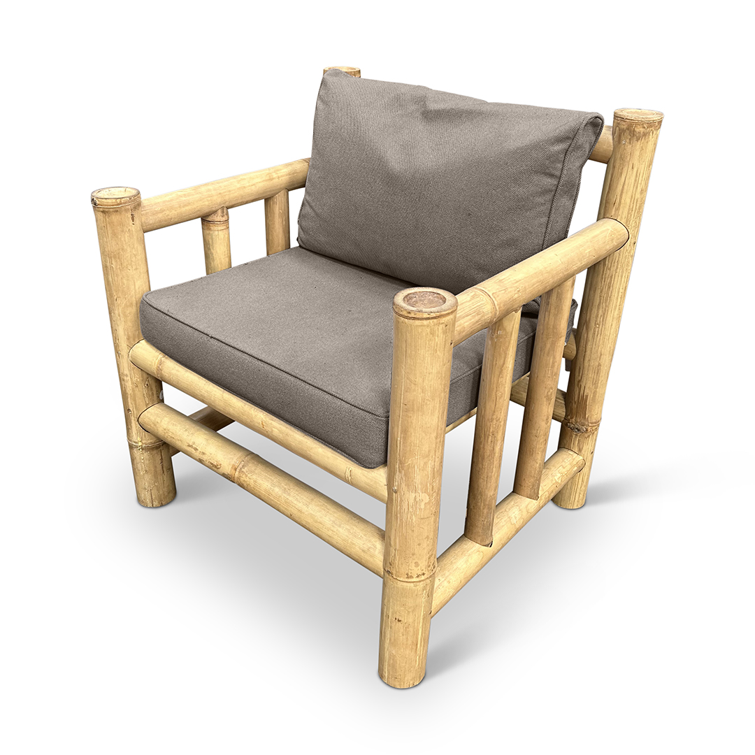 Bamboe tuinstoelen set Eve - Naturel / Taupe - Eviro Bamboe