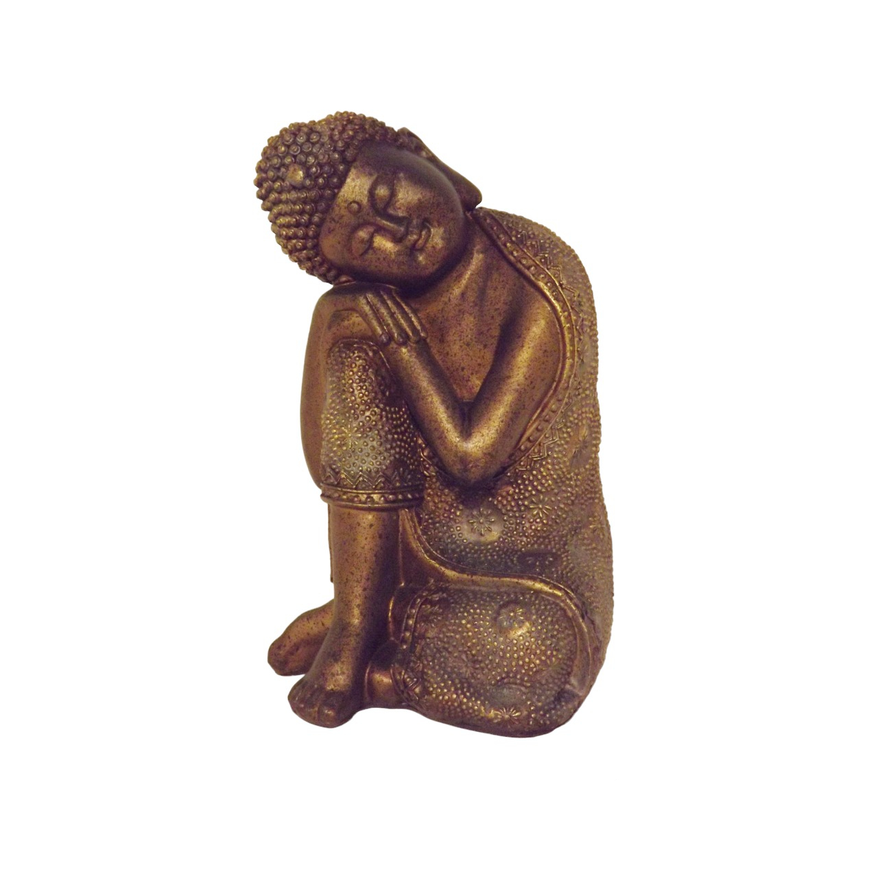 Slapende boeddha - Bronskleurig - Hoogte 24 cm - Eviro Bamboe