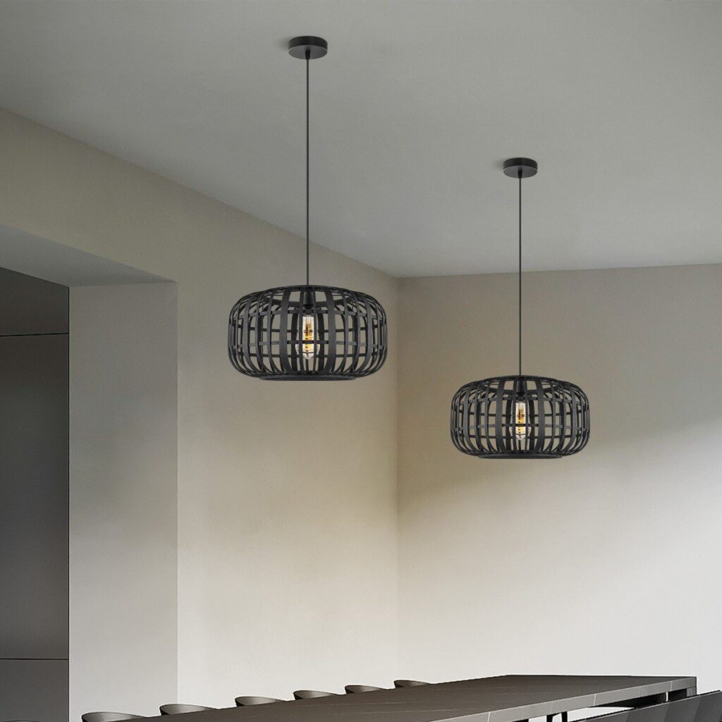 Bamboe hanglamp - Zwart - Ø40 x 126 cm (BxH)