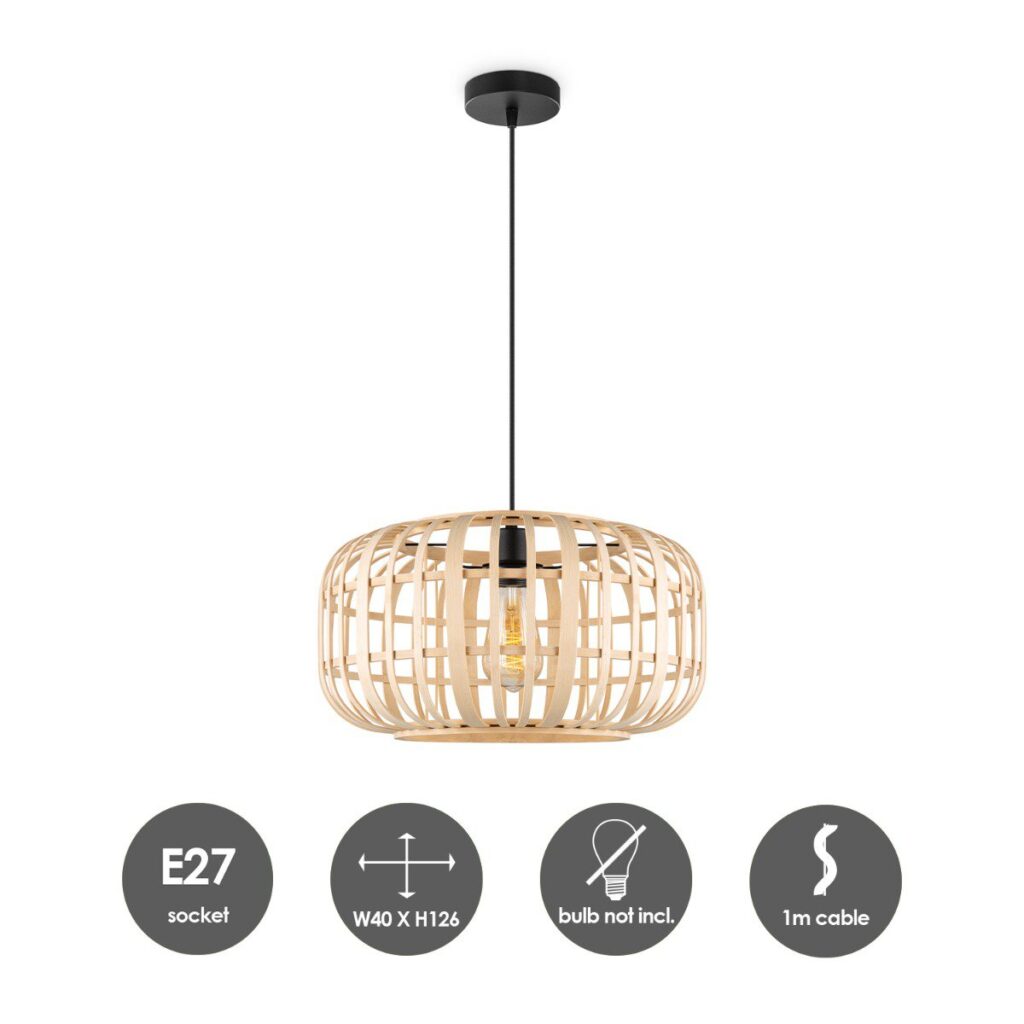Bamboe hanglamp - Naturel - Ø40 x 126 cm (BxH)