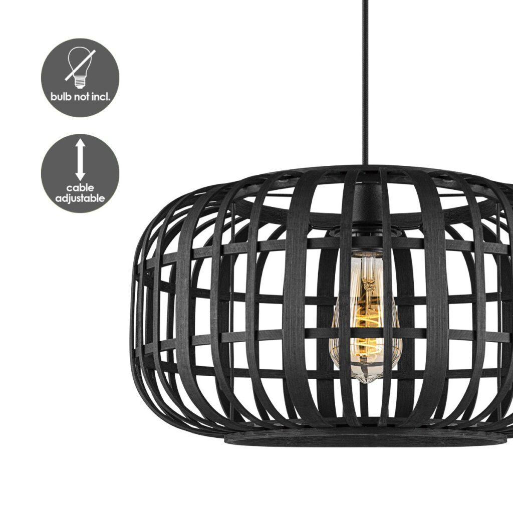 Bamboe hanglamp - Zwart - Ø40 x 126 cm (BxH)