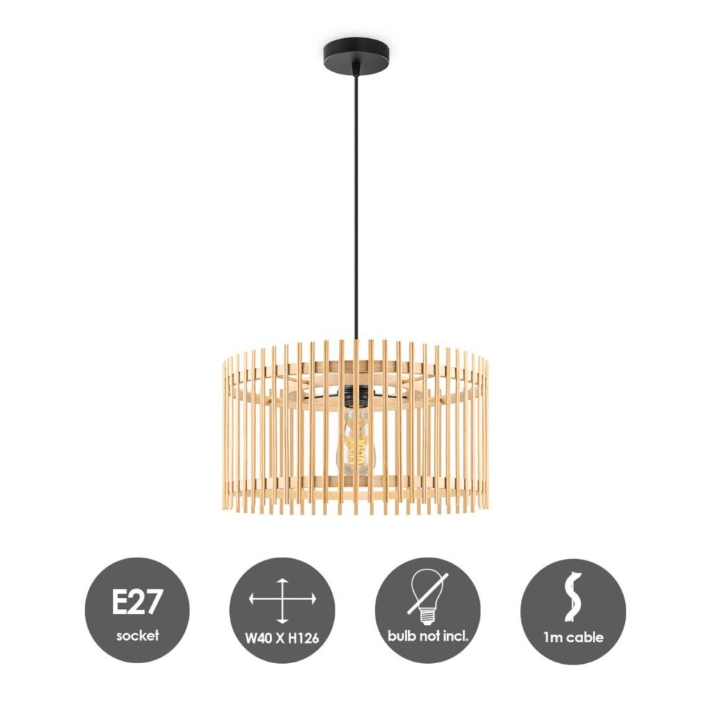 Bamboe hanglamp - Naturel - Ø40 x 126 cm (BxH)