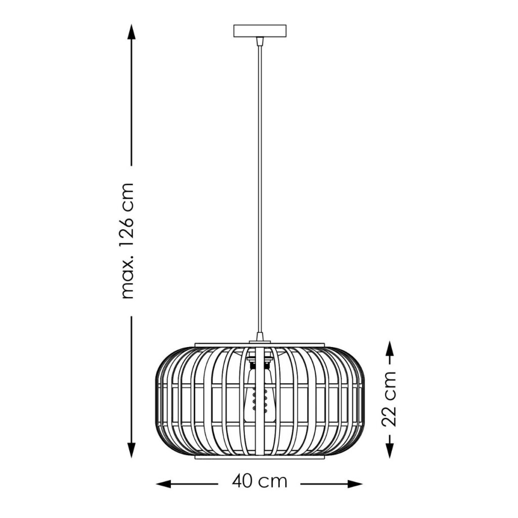 Bamboe hanglamp - Zwart - Ø40 x 126 cm (BxH)