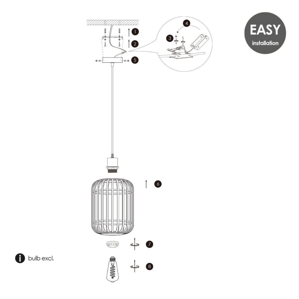 Bamboe hanglamp - Naturel - Ø21.5 x 131 cm (BxH)