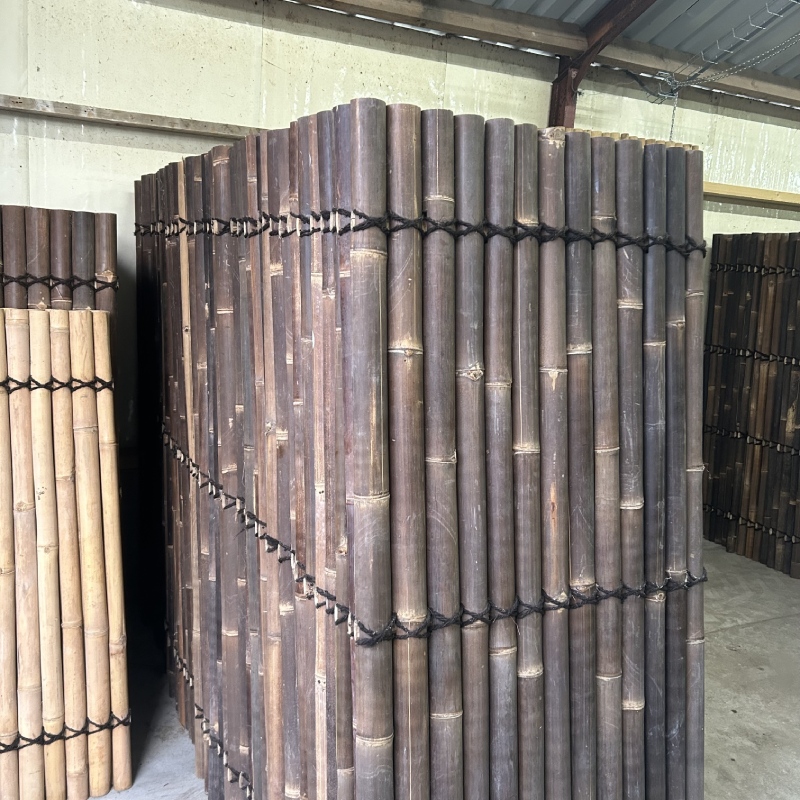 Outlet - Bamboe schutting halfrond - 90 x 200 cm - Donker - Eviro Bamboe