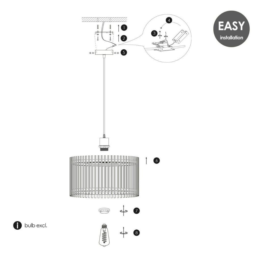 Bamboe hanglamp - Naturel - Ø40 x 126 cm (BxH)