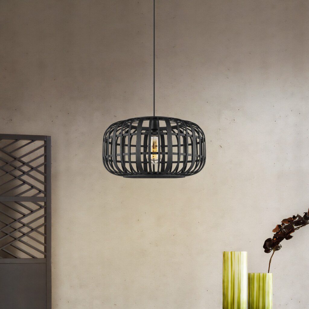 Bamboe hanglamp - Zwart - Ø40 x 126 cm (BxH)