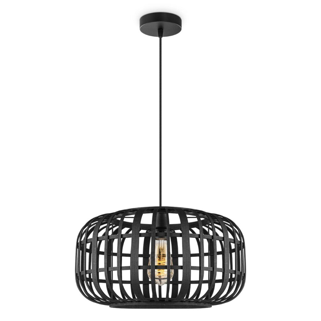 Bamboe hanglamp - Zwart - Ø40 x 126 cm (BxH)
