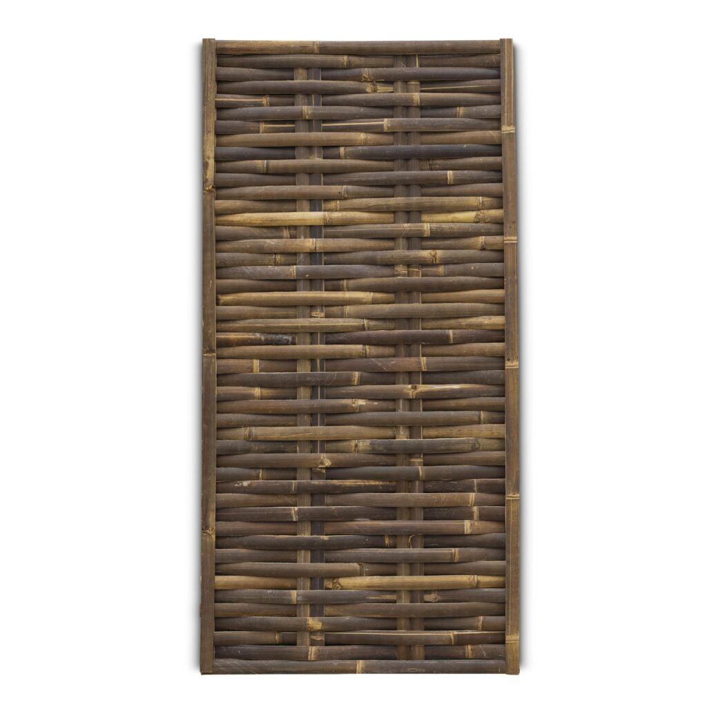 Gevlochten bamboe schutting Horizontaal - 90 x 180 cm - Donker - Eviro Bamboe