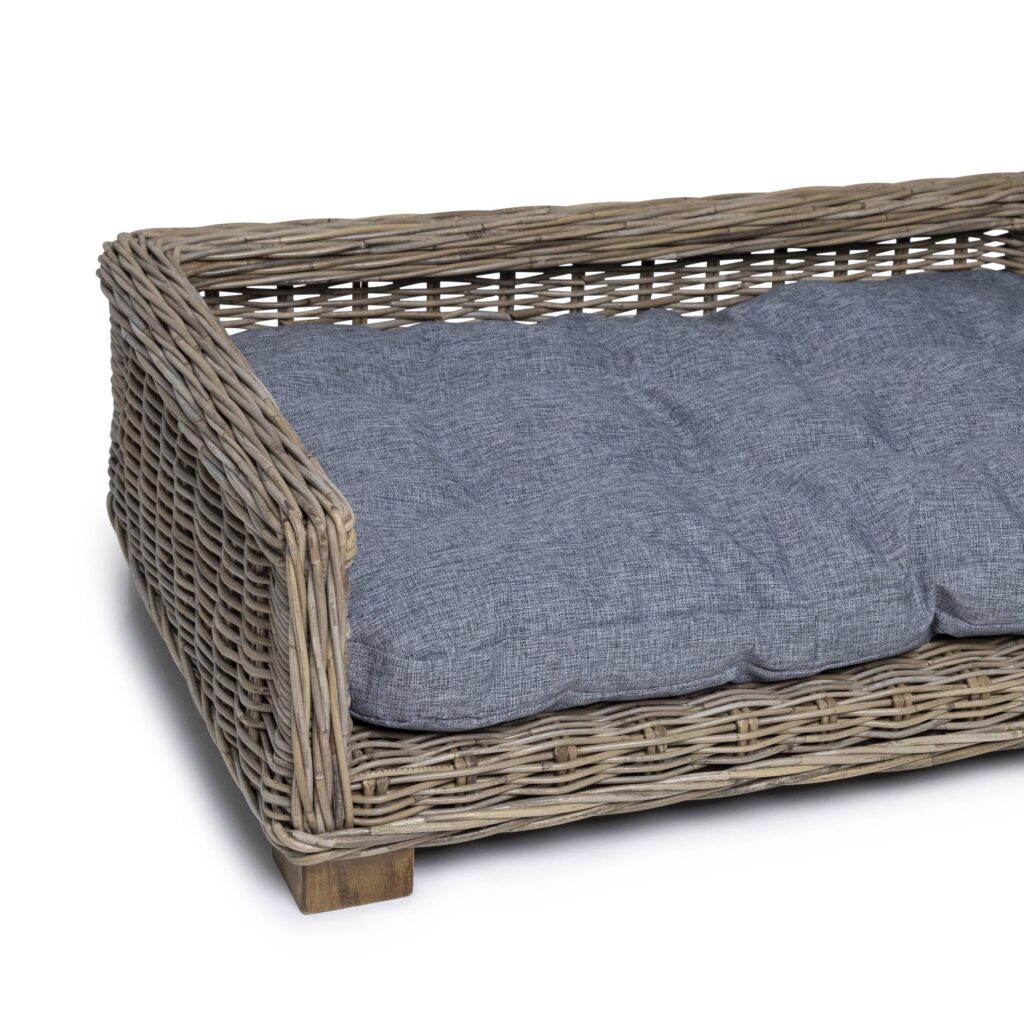Rotan hondenmand Rechthoek - 90 cm lang - Naturel Grijs - PVB Collection