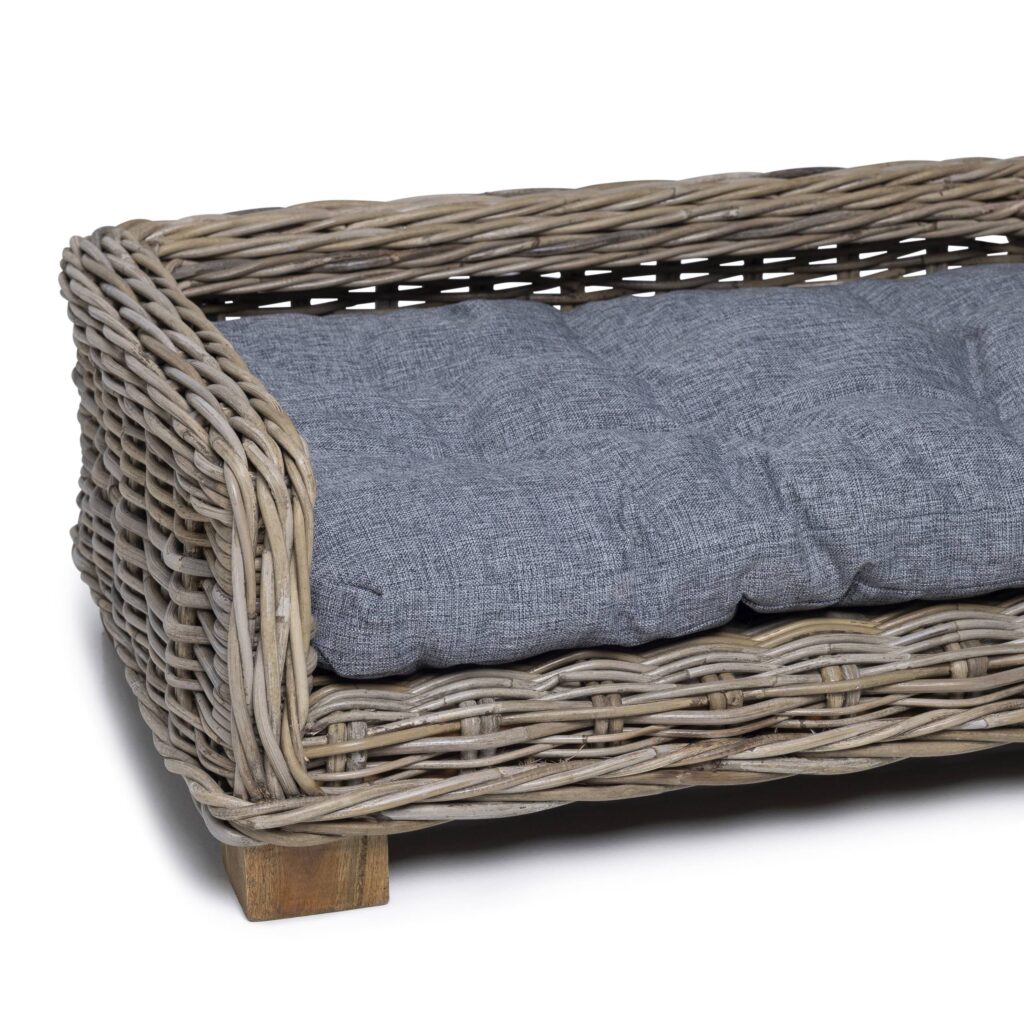 Rotan hondenmand Rechthoek - 70 cm lang - Naturel Grijs - PVB Collection