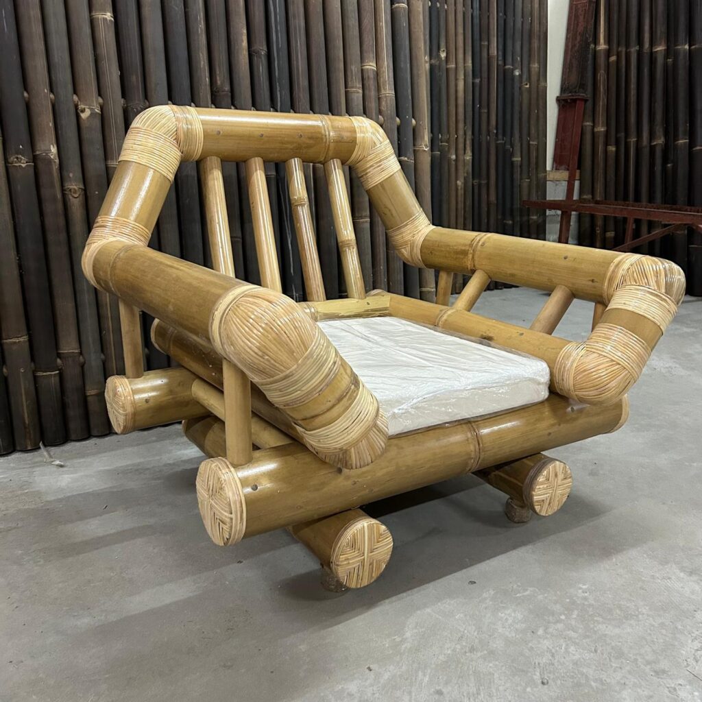 Outlet - Big bamboe stoel Hennie - Naturel (zonder kussens)
