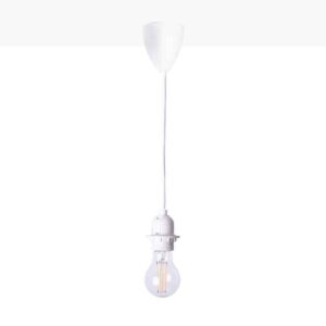 Lamp fitting E27 - Wit - Plafondkap Ø6,5 cm - Snoerlengte 130 cm