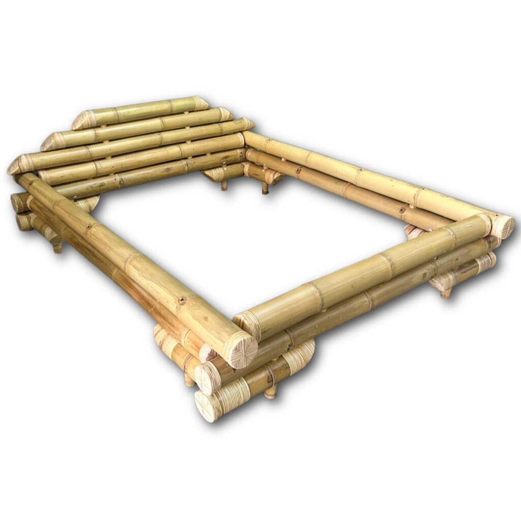 Bamboe tweepersoonsbed ombouw Selong - Naturel - 160 x 200 cm - Eviro Bamboe