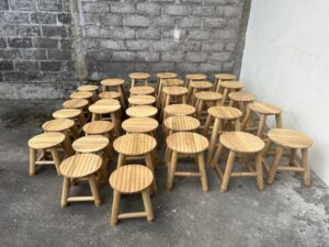 Bamboe Kruk Bayan - 30 x 30 cm (D x H) - Naturel - Eviro Bamboe